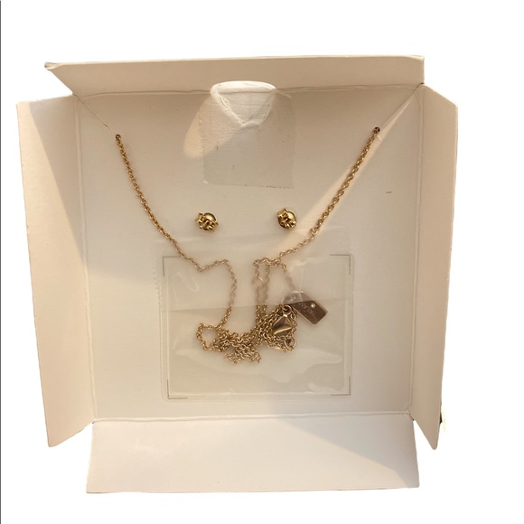 Coach Pave Bow and Earring Set Gold Tone - Picture 5 of 6